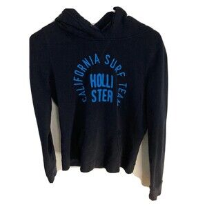 Hollister Sweater Womens  L Hoodie Pullover Embroidered Long Sleeve Black